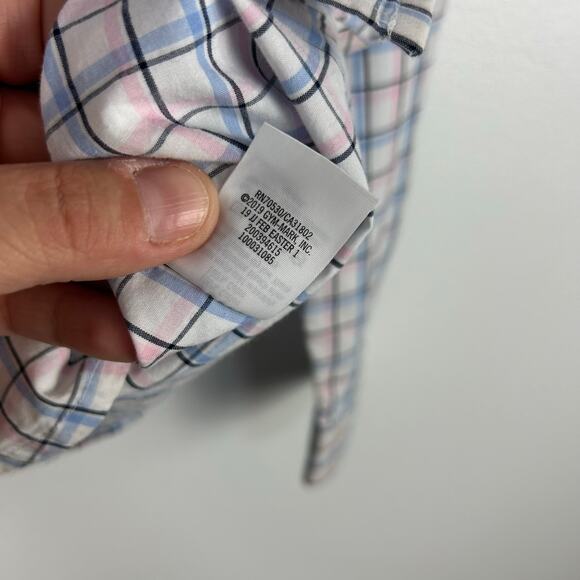 Janie and Jack Blue Pink Plaid Button Front Shirt Long Sleeved Boys Size 8 - Picture 5 of 6